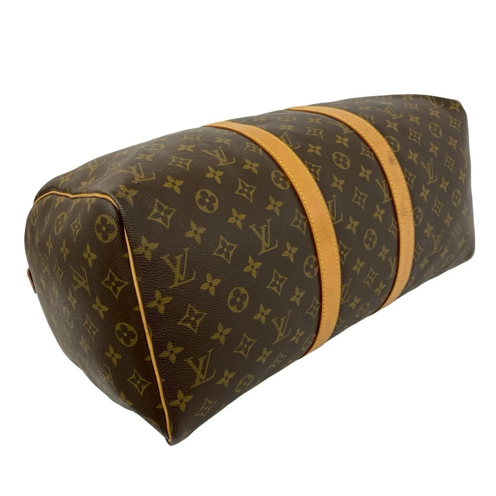 LOUIS VUITTON Vintage Brown Monogram Leather Keepall 45 Boston Bag - Picture 7 of 9